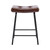 Set of Two 25" Dark Brown and Black Faux Leather and Metal Counter Height Bar Chairs