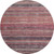8' Rust Gray And Blush Striped Washable Round Rug With UV Protection