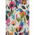 9' X 12' Ivory Blue Pink And Orange Floral Washable Area Rug With UV Protection