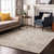5' X 8' Ivory And Beige Floral Washable Area Rug With UV Protection
