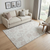 5' X 8' Ivory And Beige Floral Washable Area Rug With UV Protection