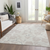 5' X 8' Ivory And Beige Floral Washable Area Rug With UV Protection