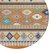 8' Orange And Copper Round Southwestern Washable Indoor Outdoor Area Rug