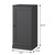 36" Gray Solid Wood Adjustable Three Tier Library Bookcase with One Door