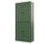 72" Green Solid Wood Adjustable Six Tier Library Bookcase with Four Doors