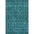 10' X 14' Teal And Gray Floral Medallion Washable Area Rug With UV Protection