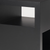 22" Black Iron Square Block End Table With Two Shelves