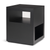 22" Black Iron Square Block End Table With Two Shelves