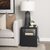 22" Black Iron Square Block End Table With Two Shelves