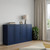 65" Navy Blue Solid Wood Two Drawer Sideboard With Four Doors