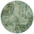 8' Sage And Teal Blue Round Abstract Washable Indoor Outdoor Area Rug