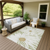 3' X 5' Artichoke Green Ivory And Gold Floral Washable Indoor Outdoor Area Rug