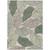 3' X 5' Fern Green And Ivory Botanical Leaves Washable Indoor Outdoor Area Rug
