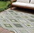 8' X 10' Fern Green Gray And Ivory Geometric Washable Indoor Outdoor Area Rug