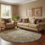 8' Brown And Lavender Oriental Washable Round Rug With UV Protection
