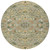 8' Sage And Olive Green Round Floral Medallion Washable Indoor Outdoor Area Rug