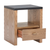 20" Black Wood Pedestal End Table With Drawer