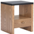20" Black Wood Pedestal End Table With Drawer