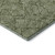 8' Olive Green And Ivory Floral Washable Round Rug With UV Protection
