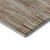 8' Rust And Gray Striped Washable Round Rug With UV Protection