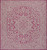 5' Fuchsia And Light Gray Square Medallion Indoor Outdoor Area Rug