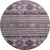 8' Purple Gray And Ivory Medallion Washable Round Rug With UV Protection