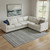 8' X 10' Pewter And Gray Striped Washable Area Rug With UV Protection