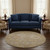 8' Beige Ivory And Gold Oriental Washable Round Rug With UV Protection