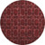 8' Burgundy Red And Gray Floral Medallion Washable Round Rug With UV Protection