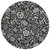 8' Black And Ivory Round Floral Washable Indoor Outdoor Area Rug