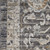 12' Slate Gray Brown And Ivory Floral Distressed Runner Rug With Fringe