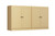 64" Yellow Solid Wood Sideboard With Four Doors