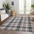10' X 14' Black Red And Ivory Plaid Washable Area Rug With UV Protection