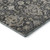 9' X 12' Graphite Ivory And Gold Floral Medallion Distressed Washable Area Rug With UV Protection