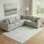 10' X 14' Mint Green And Ivory Striped Washable Area Rug With UV Protection