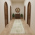 10' Green And Ivory Floral Runner Rug