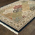 4' X 6' Navy Blue Tan And Black Oriental Area Rug With Fringe