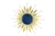 27" Gold And Blue Metal Silent Analog Sunburst Wall Clock