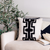 20" Black And Ivory Geometric Cotton Blend Throw Pillow Cover