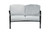 Four Piece Black and Light Gray Metal Outdoor Patio Set With Table