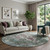 8' Fern Green Purple And Teal Damask Washable Round Rug With UV Protection