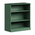 36" Green Solid Wood Adjustable Three Tier Library Bookcase