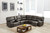 246'' X 40'' X 41'' Modern Gray Leather Sectional With Power Recliners