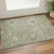 3' X 5' Artichoke Green Beige And Taupe Floral Medallion Washable Area Rug With UV Protection
