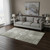 5' X 8' Olive Green And Ivory Floral Medallion Washable Area Rug With UV Protection