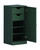17" Green Solid Wood Free Standing Single Door Linen Cabinet