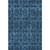 10' X 14' Navy Blue And Gray Floral Medallion Washable Area Rug With UV Protection