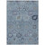 8' X 10' Denim Blue And Gray Damask Washable Indoor Outdoor Area Rug