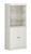 72" Off White Solid Wood Adjustable Six Tier Library Bookcase with Two Doors