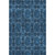 5' X 8' Navy Blue And Gray Floral Medallion Washable Area Rug With UV Protection